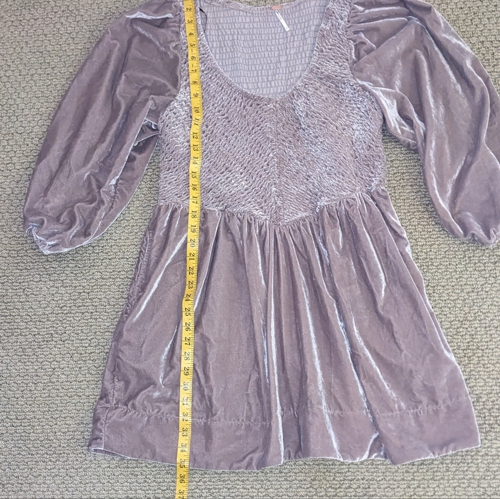 Free People NWOT Farrier Velvet Mini Dress LRG in Pale Lavender​ - Picture 8 of 12